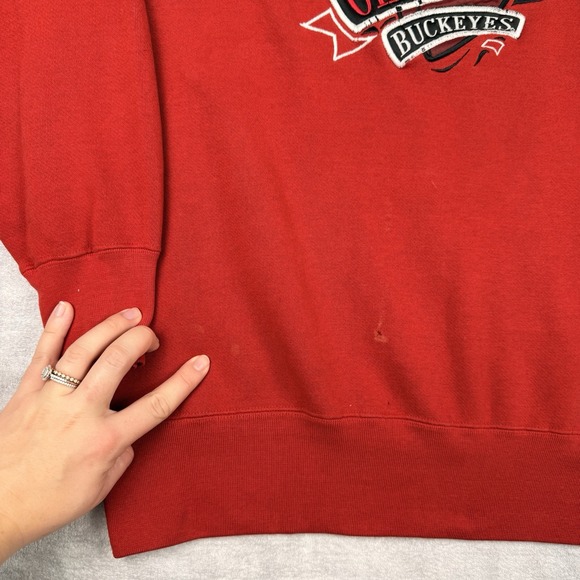 VTG Ohio State Buckeyes Sweatshirt Mens XL Red 1997 Rose Bowl All Embroidered - Picture 3 of 14
